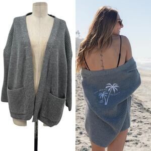 The Beach People The Twin Palms Cardigan Sweater Embroidered Knit‎ Size XS / S